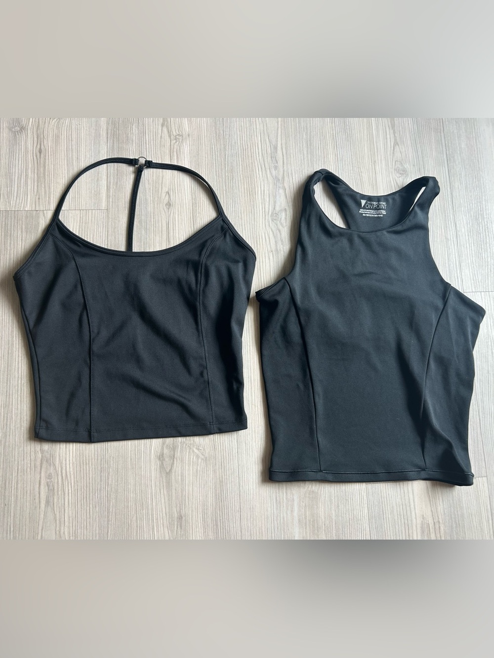 Victoria's Secret Black Tank Tops Duo - Racer & Strappy Styles